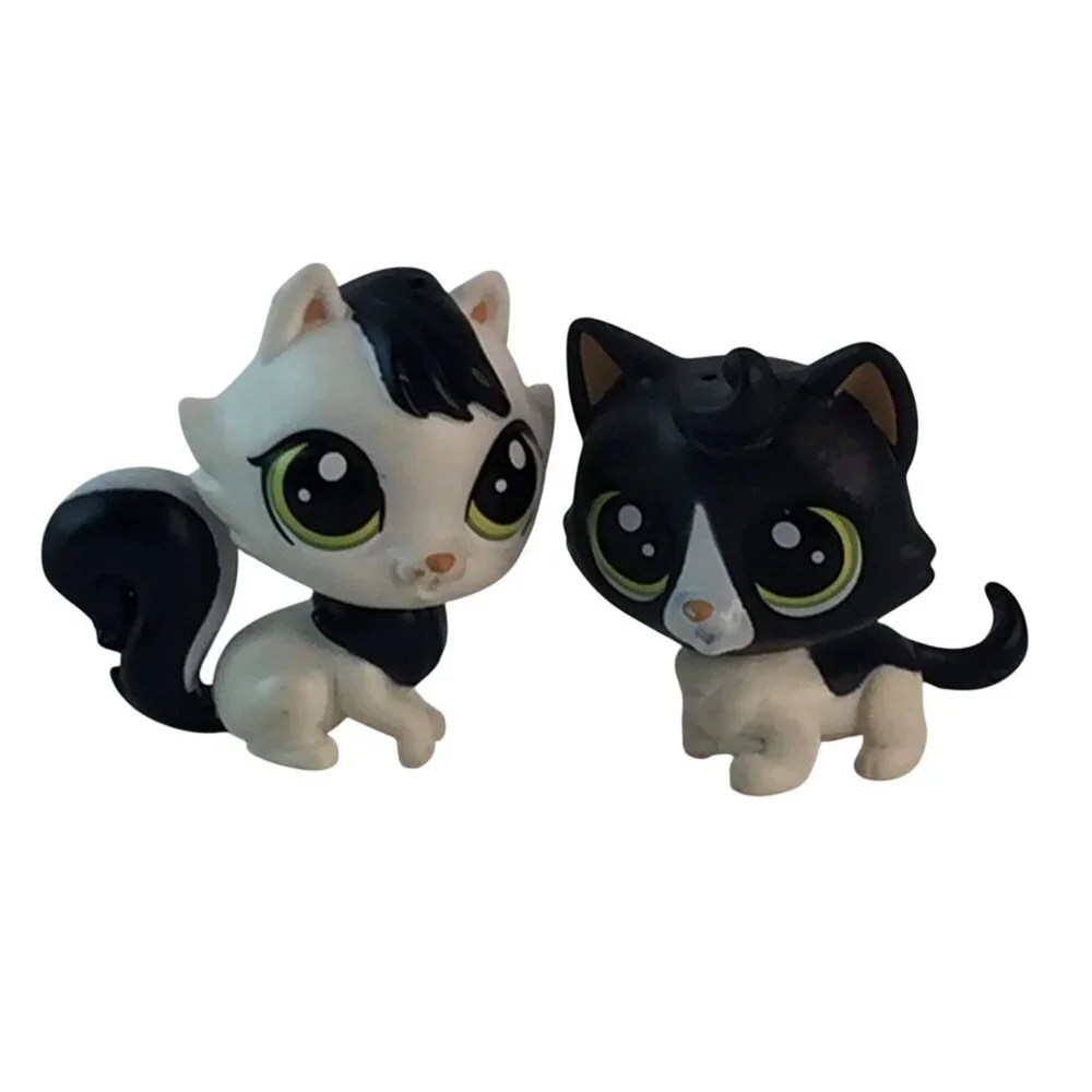 Littlest Pet Shop LPS #319 Glossy Felinsky Cat #320 Inkwell Felinsky‎ Kitten